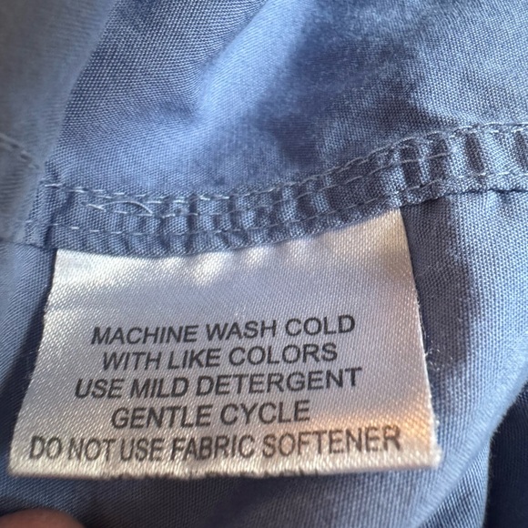 Simms Long sleeve Vented Guide Fishing Shirt Button Front Zip Pockets Blue M - Picture 10 of 16